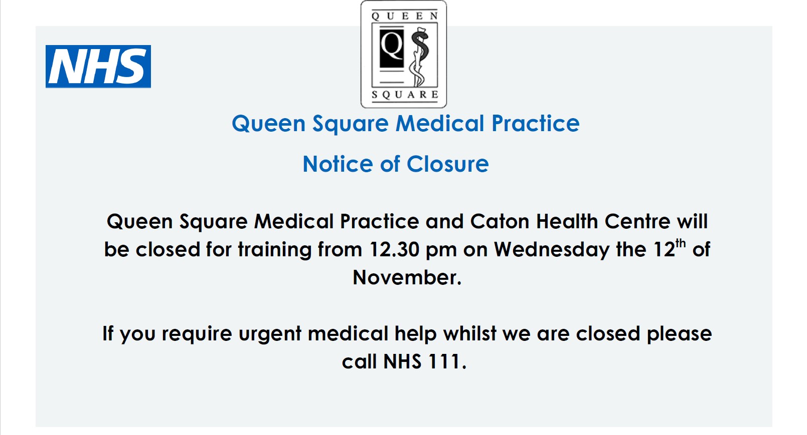 Notice of Closure